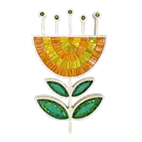 sharra frank orange mosaic flower